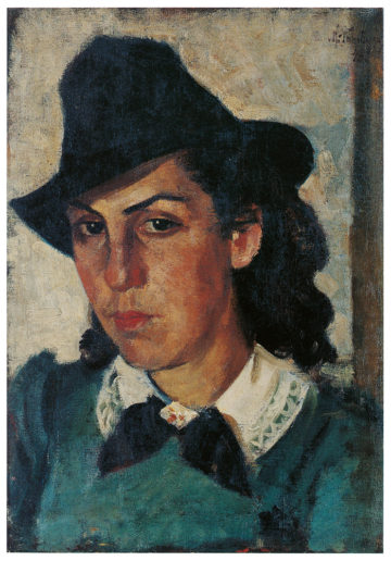 Портрет жены художника Евгении в черной шляпе